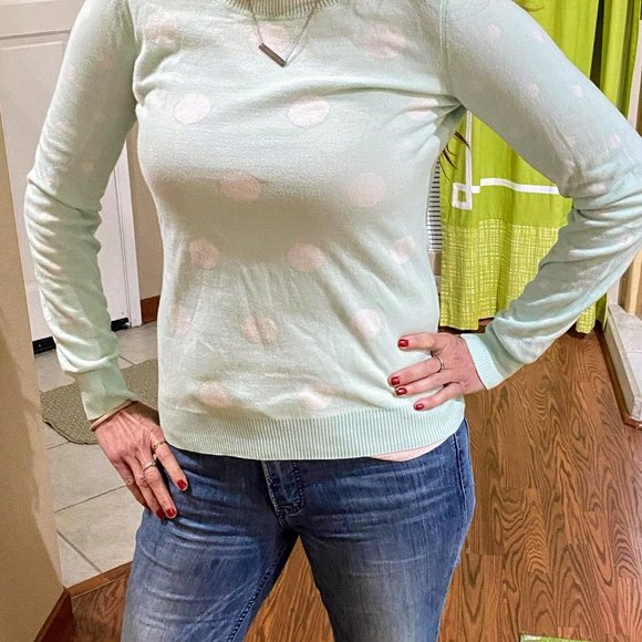 Express Polka Dot Crew Neck Sweater - Picture 3 of 4